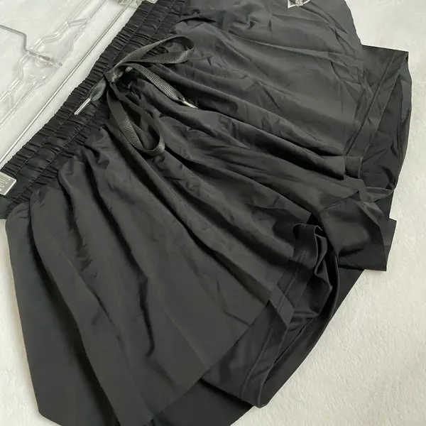 Flowy Athletic Shorts 2 in 1 Butterfly Woman High Waisted Workout Gym Black, XS - Image 8