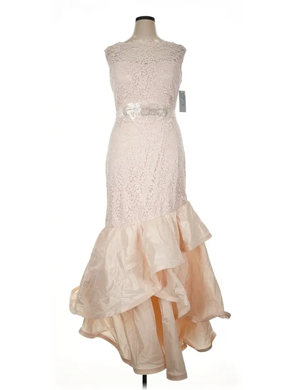 NWT Rickie Freeman for Teri Jon Lace & Taffeta Gown in Blush Pink Dress 16 - Image 3