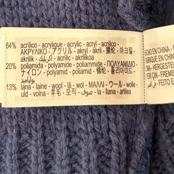 ZARA Metallic Blue Cropped‎ Sweater Cableknit Distressed Cable Knit Crop Small - Image 12