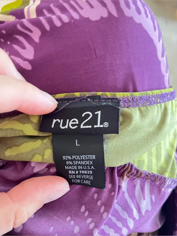 Y2K Rue21 Strapless Purple Halter colorful Sundress - Image 3