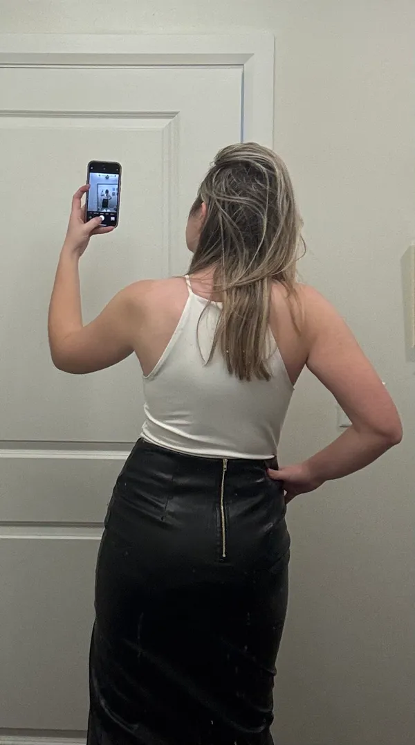Express Black Leather Skirt Faux midi - Image 2