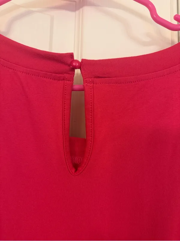 Women’s Short Sleeve Drawstring Jumpsuit in Bright Pink - Image 4