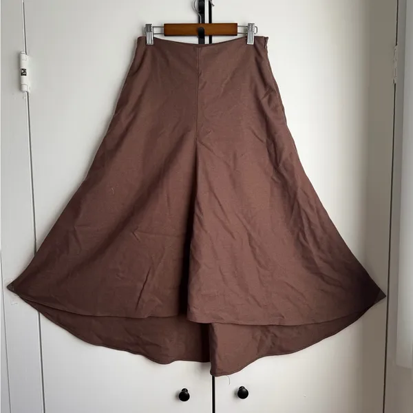 Classic asymmetrical Brown Women's Skirt - Image 2