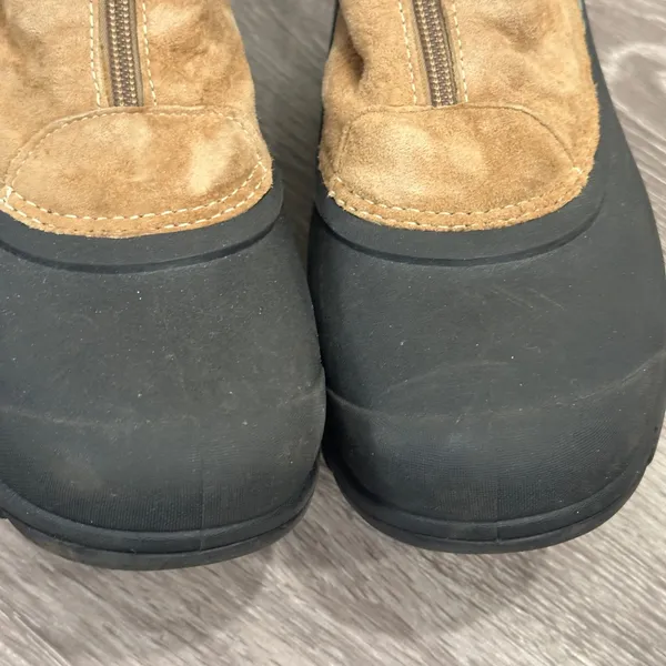 Sorel Snow Angel Zip Front Waterproof‎ Winter Boots Rootbeer Brown Suede Zip 9 - Image 3