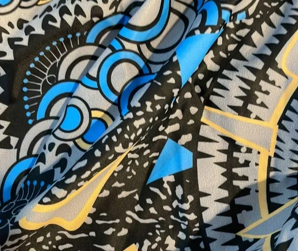 1 piece blue design swimsuit with connected swim shorts - Image 3