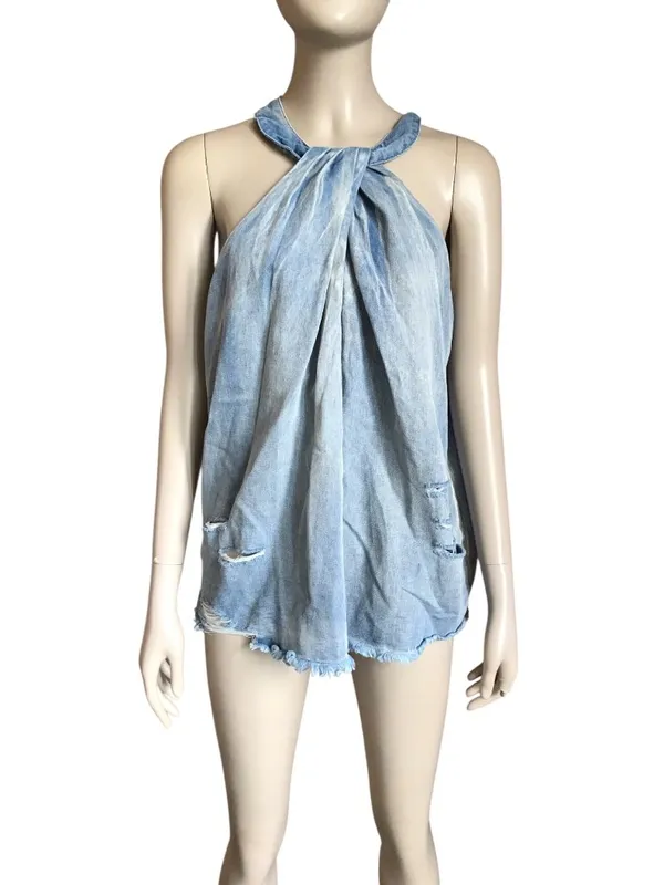 Mazik Denim Distressed Tank Top - Image 2