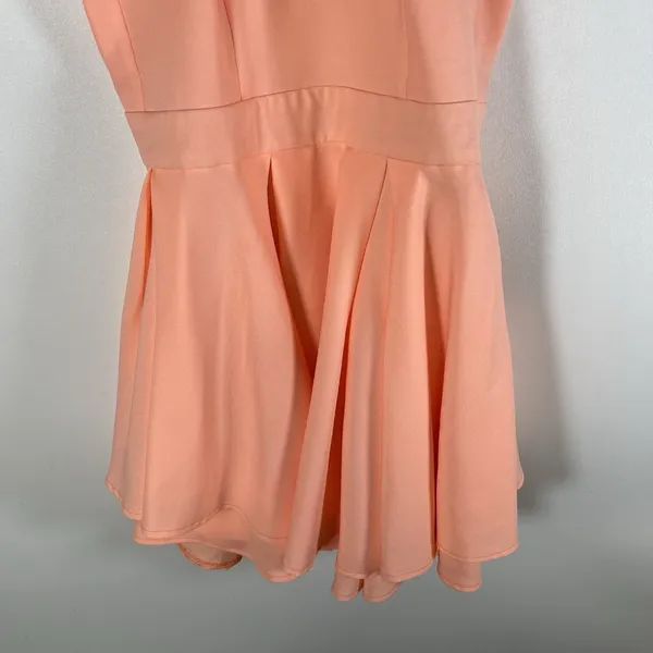 Lulus Dress Rehearsal Coral Skater Fit & Flare Mini Dress‎ Women's Medium Tiered - Image 5