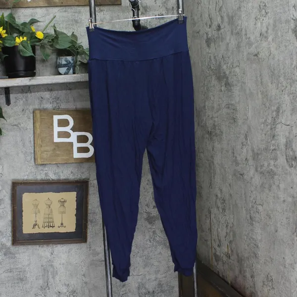 NWT White Mark Womens Plus Knit Pull On Jogger Pants PS560-NAVY1XL Navy Blue 1X - Image 5