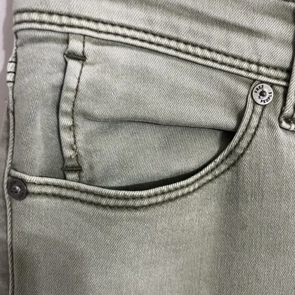 Free People Jeans Womens 28 Green Ankle Stretch Denim‎ High Rise Tapper Pants - Image 2