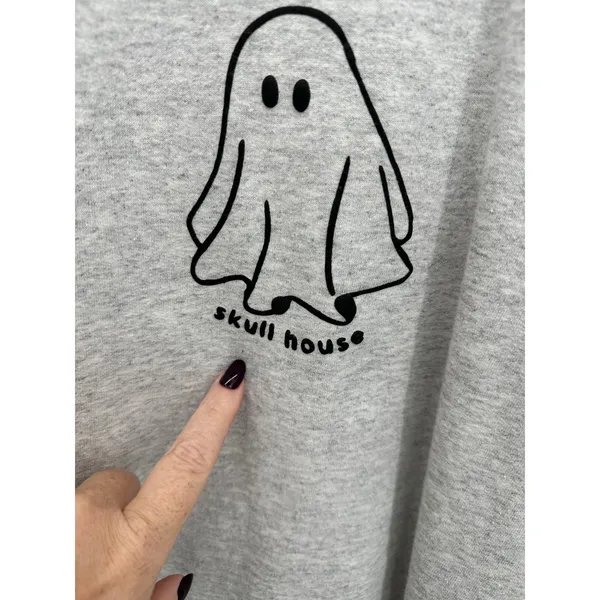 Skull House Ghost Graphic Sweatshirt Gray Will You Still Love Me XL 2XL - Image 4