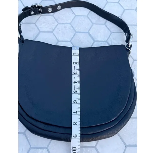 Coach Soho Flap Hobo Shoulder Bag Black Pebbled Leather Purse Style 12662 - Image 12