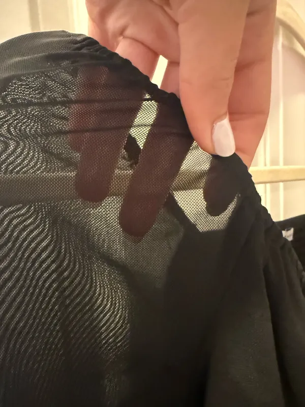 Cropped American Eagle Mesh Long Sleeve Going Out Top - Image 3