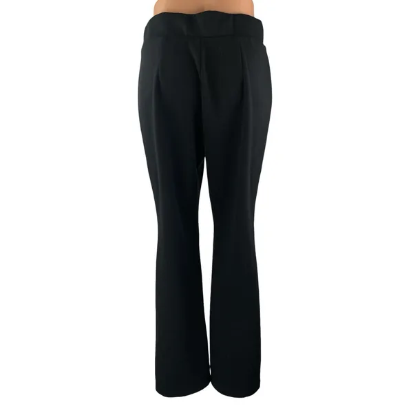 Who What Wear Womens Black Split Hem High Rise Flare Bootcut Trousers Pants Sz M - Image 2