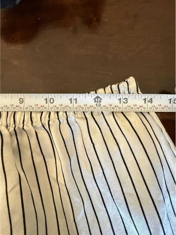 Enchanting Women's Medium Striped Pajama Set Black - Image 11