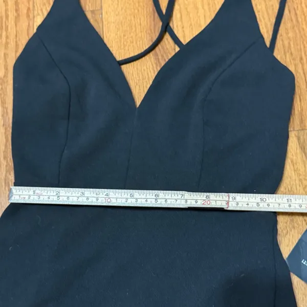 Lulus Black Maxi Dress XS V-Neck Crisscross Back‎ Mermaid Gown NWT - Image 5