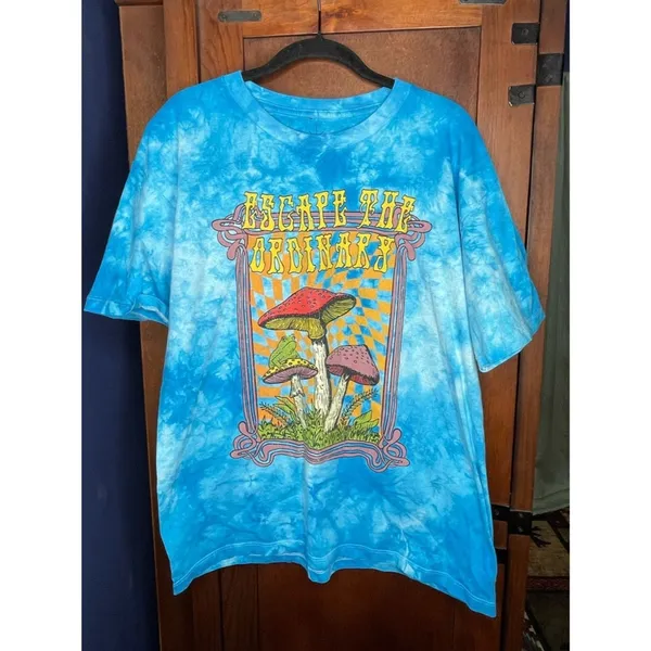 Escape The Ordinary Mushroom Unisex Tie Dye Tee Large Boho Life Clothing Co. - Image 2