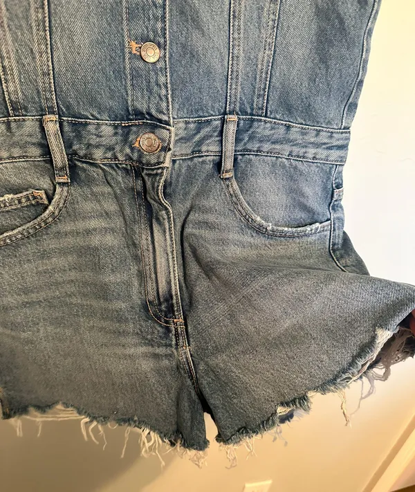 Zara Denim Romper - Image 7