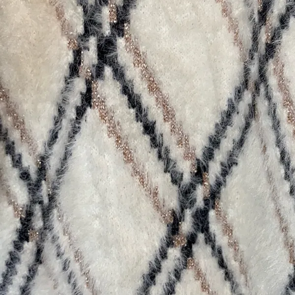 Cliche Plaid Cozy Cardigan Jacket Cream Beige Black Long Open Front Size Large‎ - Image 2