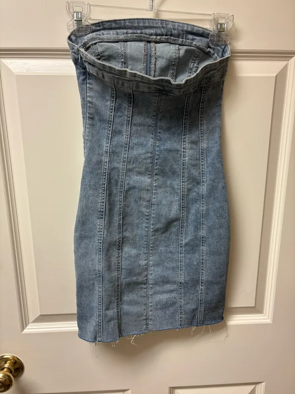 Princess Polly strapless denim mini dress - Image 5