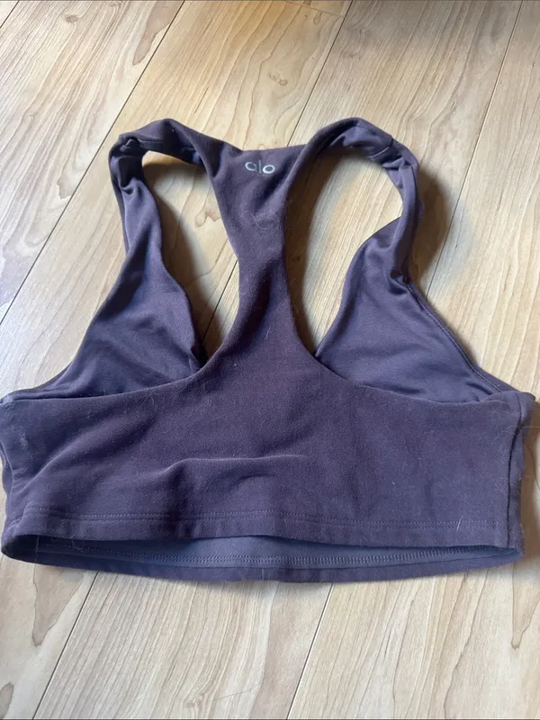 ALO Yoga Racerback Bralette in Dark Brown - Image 2