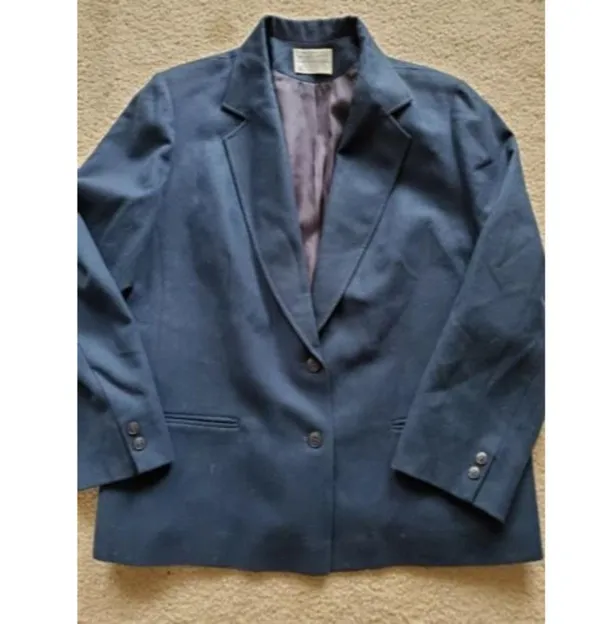 VTG Pendleton 100%‎ Pure Virgin Wool Navy Blue Blazer Jacket Woman’s Size… - Image 8