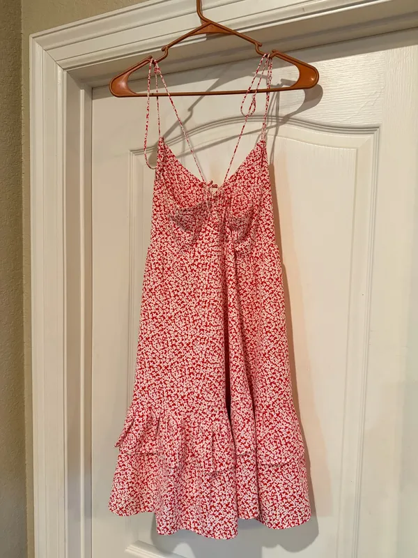 Altar'd State Dress Floral Mini Red and White - Image 2