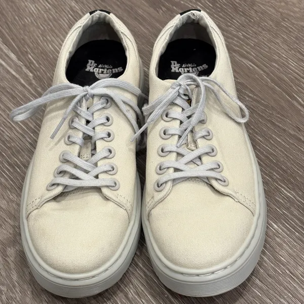 Dr. Martens Dante Canvas Casual Shoes Beige Parchment Low Top Sneakers 6-6.5 - Image 2