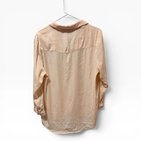 American Eagle Button Down Women‎ XL Peach Excellent Studded Western Long Sleeve - Image 4