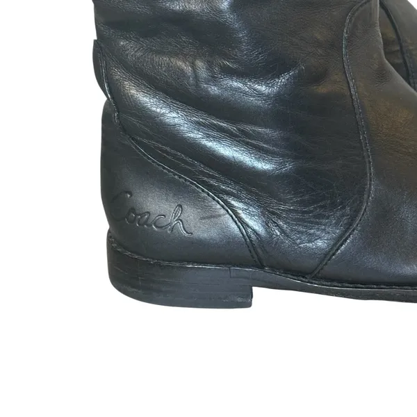 Coach Cheyenne Black Riding Equestrian Leather Over The Knee Boots 5.5 B‎ Luxury - Image 7