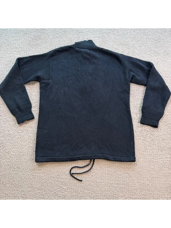 Vintage Y2K Lauren Ralph Lauren Navy Toggle Neck Cotton Knit Sweater S Australia - Image 2