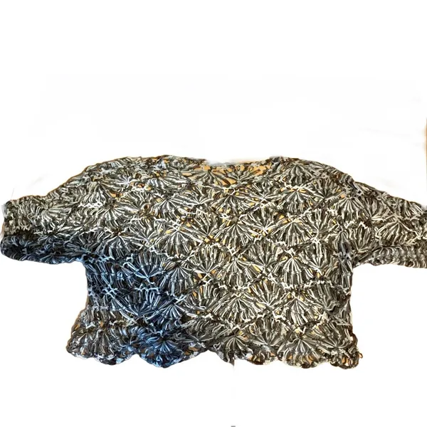 Lisa International Grays And Light Blues Crochet Sheer Tunic (1x) - Image 9