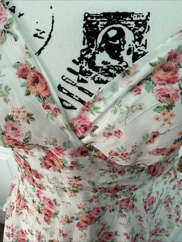 Altar'd State White Maxi Dress with Pink Floral Print - Image 9