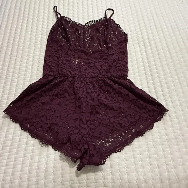 Victoria's Secret Purple Lace Lingerie Lounge Romper Sz S Small - Image 9