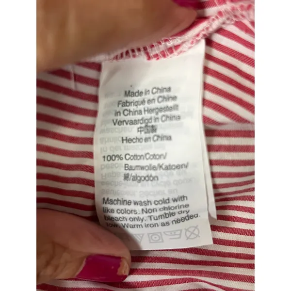 J.Crew Tie-Waist Shirtdress Red White Stripe Cotton Button Front Belted 8 New - Image 8