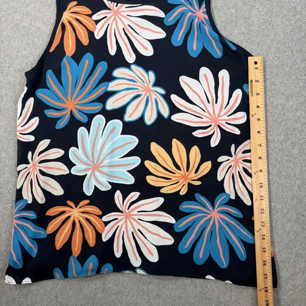 LOFT OUTLET Women's Large Floral Leaf Print Sleeveless Tie Back Tank Top - Image 5