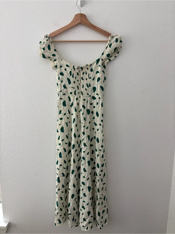 Reformation green spotted midi dress - Image 2