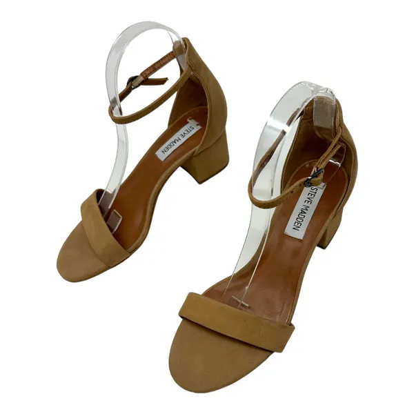 Steve Madden Irenee Tan Suede Block Heel Sandals Size 6.5 - Image 4
