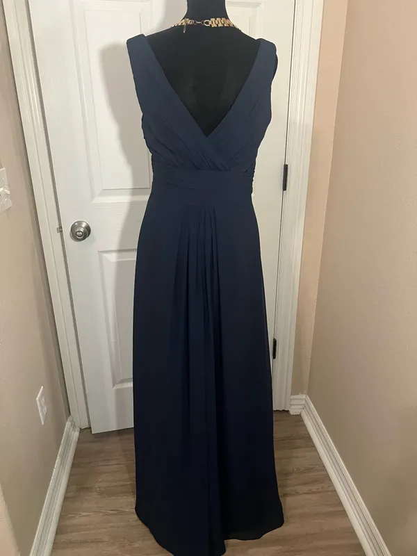 Formal blue maxi bridesmaid evening dress - Image 3