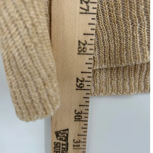 J.Crew Womens Tan Linen Cotton Knit V-Neck Button Cardigan Sweater Size M‎ - Image 7