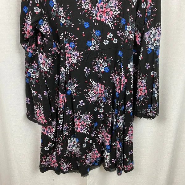 Torrid Black&Pink Floral Challis Mini Dress Sz.24W - Image 11