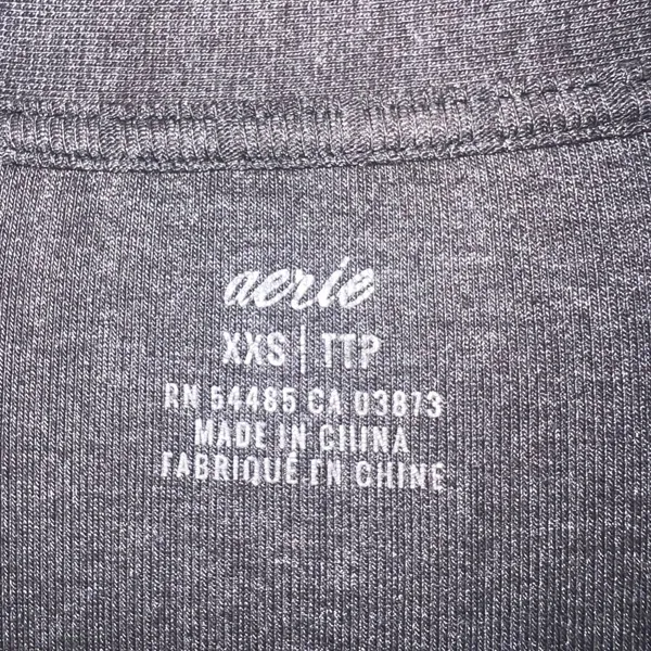 Aerie Midi Dress Women's XXS Gray Ribbed Henley Long Sleeve - Image 4