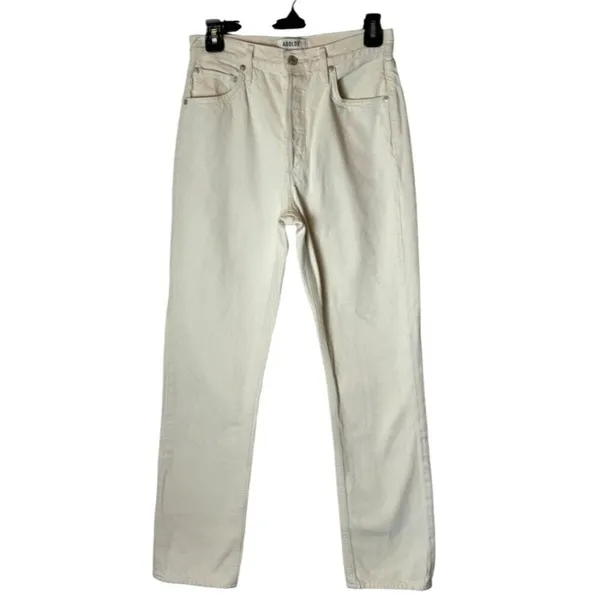 Agolde Jeans Women 26 Winter White Paper Wash Remy High Rise Crop‎ Straight Leg - Image 2