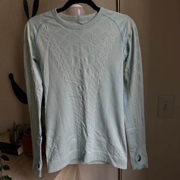 Lululemon Blue Longsleeve Rest Less Shirt - Image 3