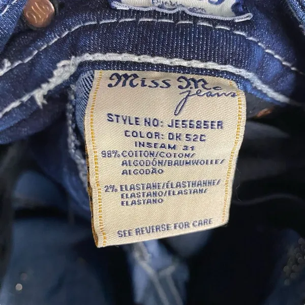 Miss Me Jeans Womens Size 28‎ Easy boot cut Denim Embellished Pockets - Hemmed - Image 13