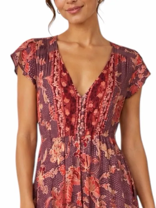 Jaase Indie Button Front Maxi Dress Women’s Size XS Bohemian Maxi Brown Floral - Image 10
