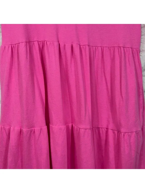 Gap Womens Pink Tiered Babydoll Dress Size Small Short Sleeve V-Neck - Image 3