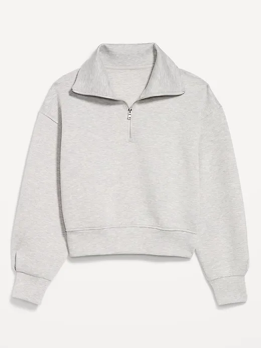 Old Navy Grey Heathered Fleece Quarter Zip Pullover Sweatshirt XS - Image 2