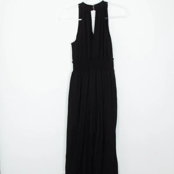 Anthropologie‎ Womens Black Bionda Plisse Jumpsuit Size S Smocked Waist Event - Image 10