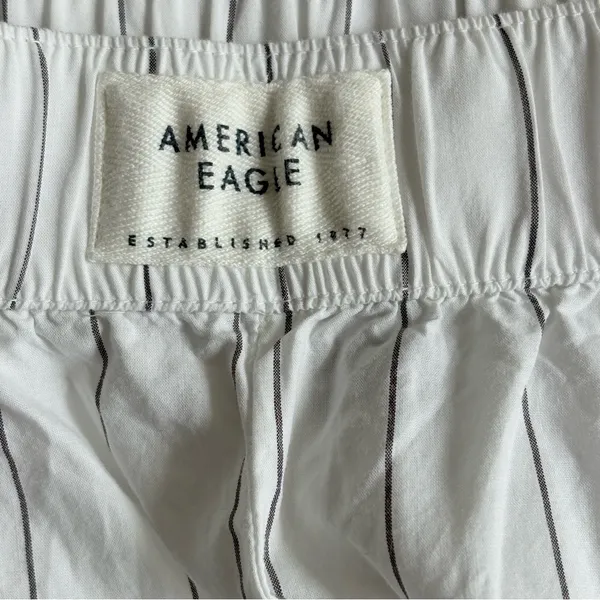 American Eagle Outfitters White Pinstripe Boxer Lounge Pants Medium - Image 6