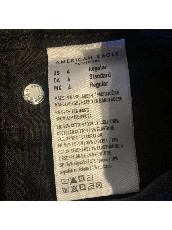 AMERICAN EAGLE Black Straight Leg Jeans size 4 Regular - Image 5